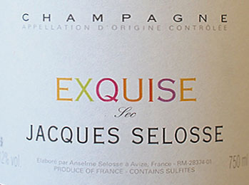EXQUISE - Jacques Selosse / ЭКСКИ, полусухое шампанское - Жак Селос