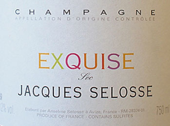 EXQUISE - Jacques Selosse / ЭКСКИ, полусухое шампанское - Жак Селос