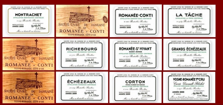 ля таш романе конти монраше гран эшезо сен виван l romanee conti la tache montrachet grands echezeaux 2017 2016 2015 2014 2013 2012 2011 2010 2009 2008 2006 2004