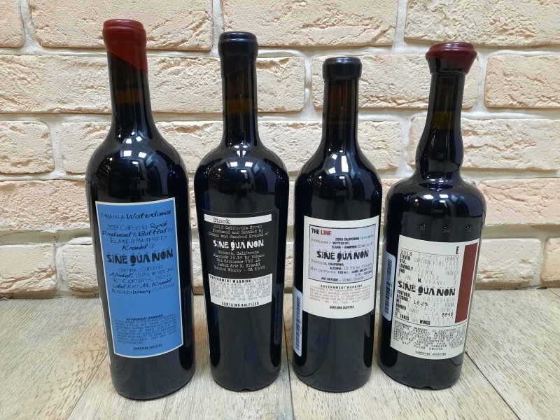 Sine Qua Non wine / синкванон: 2008 2012 2014 2015 - вино Калифорния / цена купить Москва